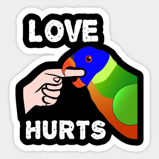 Love Hurts Lorikeet Parrot Biting Sticker